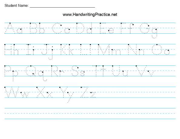 handwriting worksheet letters