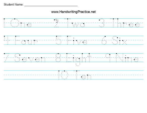 handwriting worksheet numbers